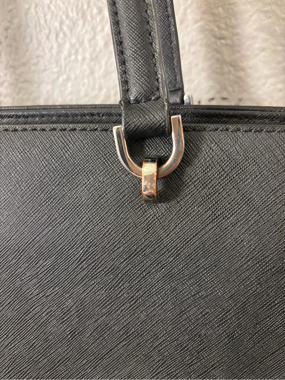 Michael Kors Black Tote with Gold Plate